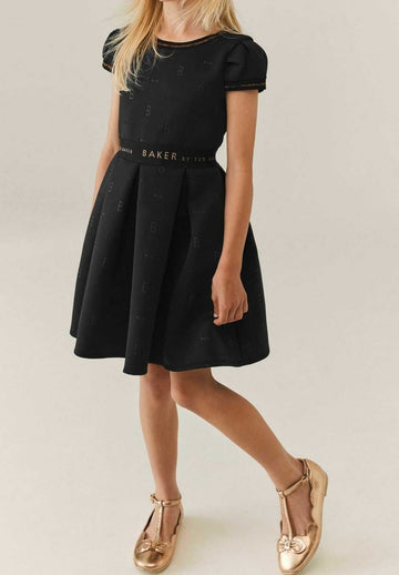 Pre-owned BAKER BY TED BAKER EMBOSSED SCUBA BLACK DRESS - Cocktail dress / Party dress - black