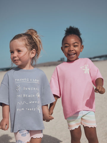 Pink/Cream Top & Cycle Shorts Set 2 Pack (3mths-7yrs)