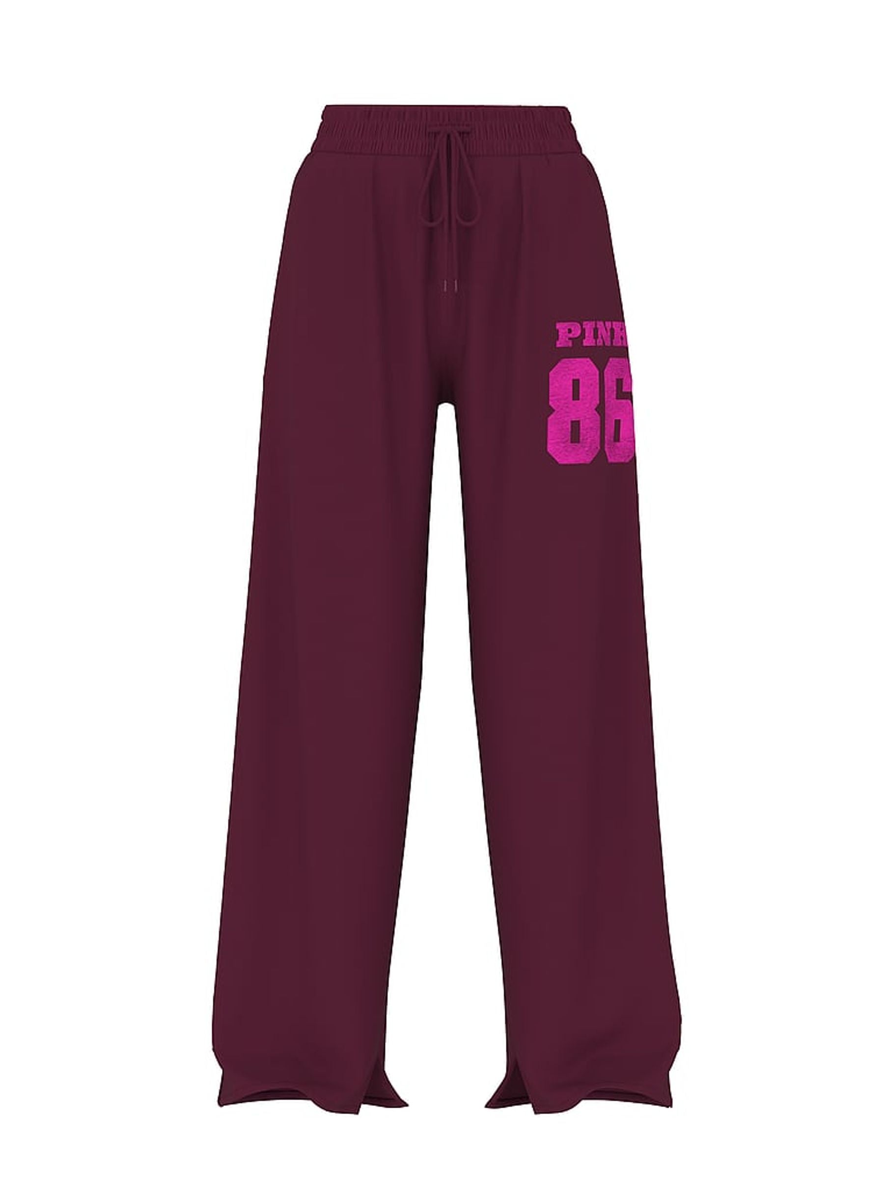 Purple Rose Wide Leg Fleece Joggers