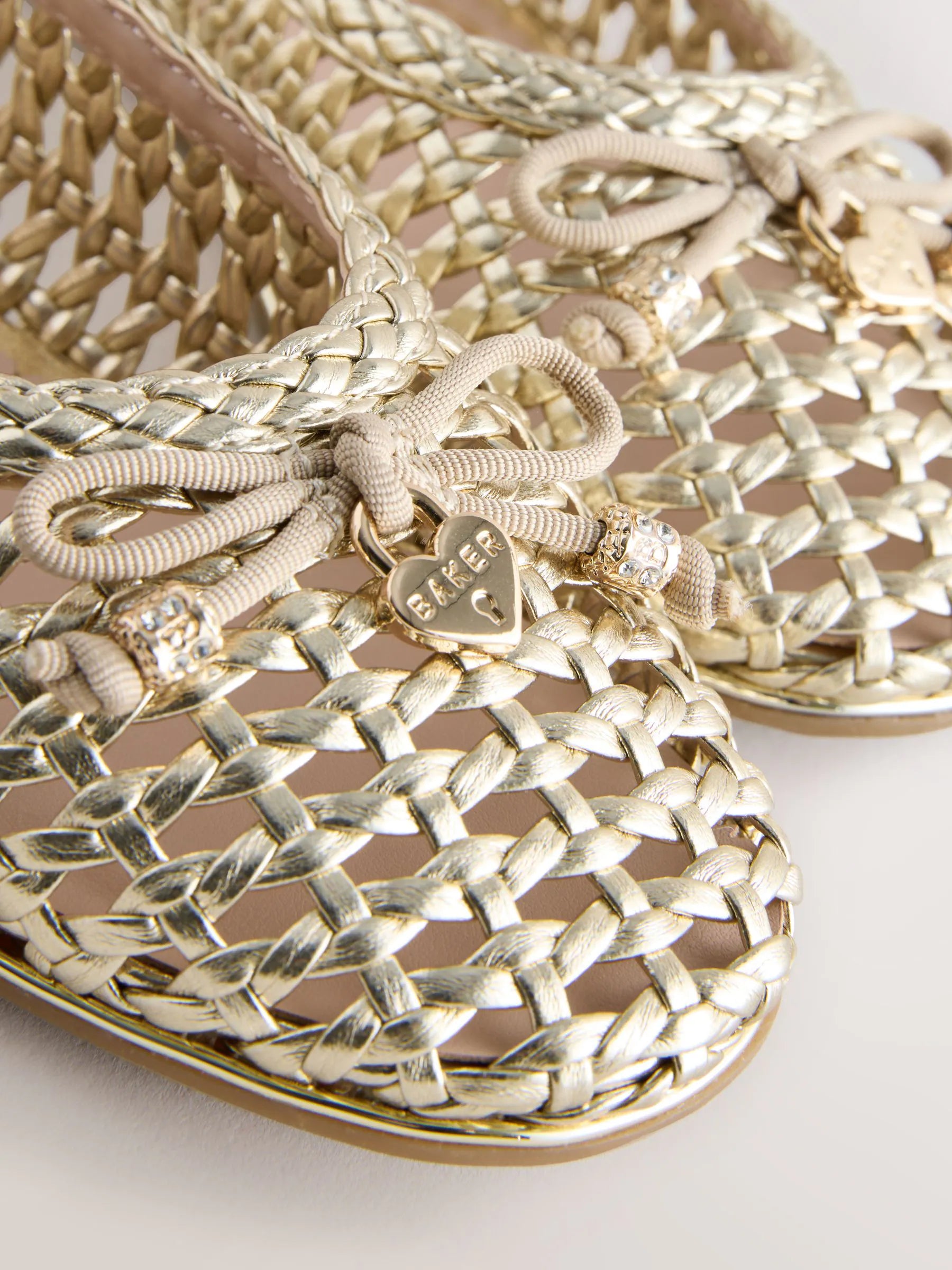 Baker by Ted Baker Woven Gold Mary Jane Shoes