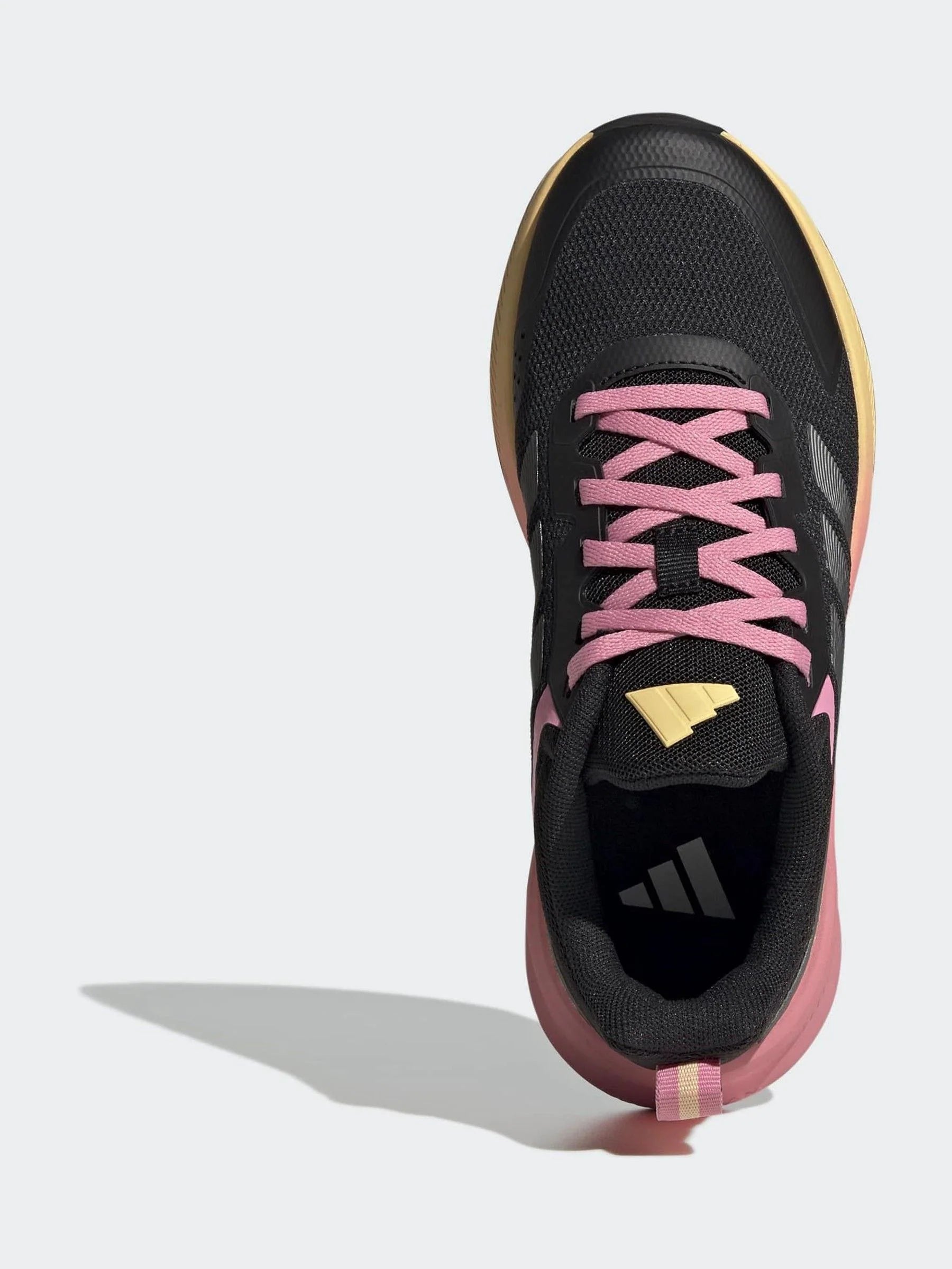 adidas Black/Pink Fortarun 4.0 Lace Junior Trainers