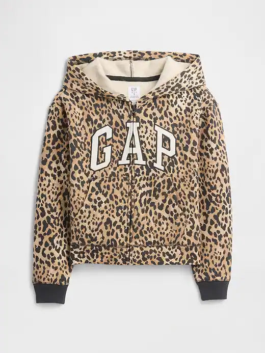 Kids Relaxed Gap Logo Print Zip Hoodie