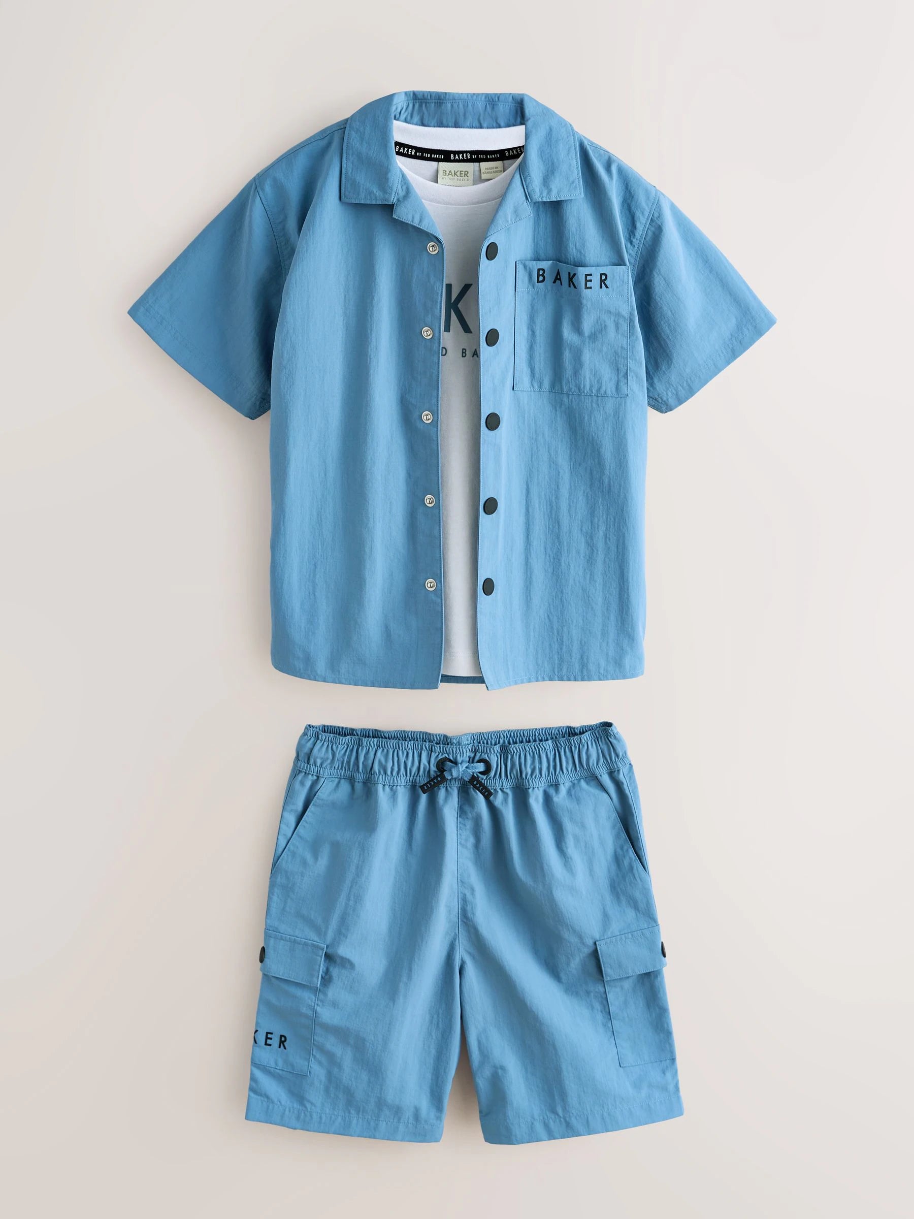 Baker by Ted Baker Blue Shirt, T-Shirt and Shorts Set