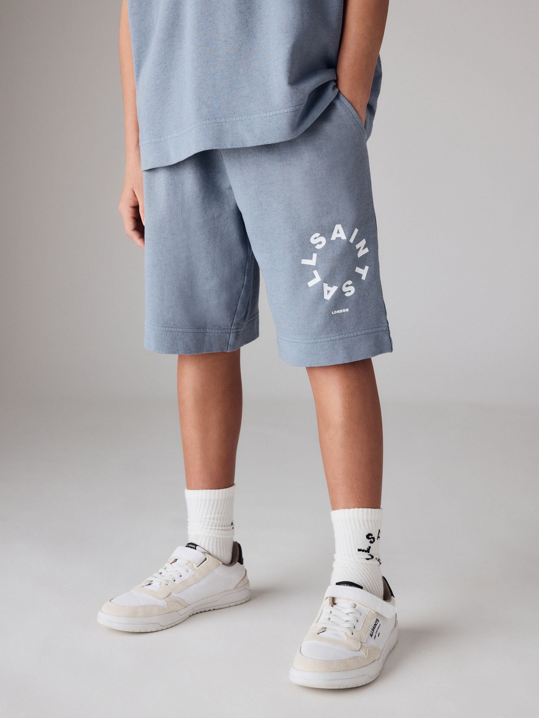 smALLSAINTS Blue Tierra T-Shirt and Sweat Shorts Set