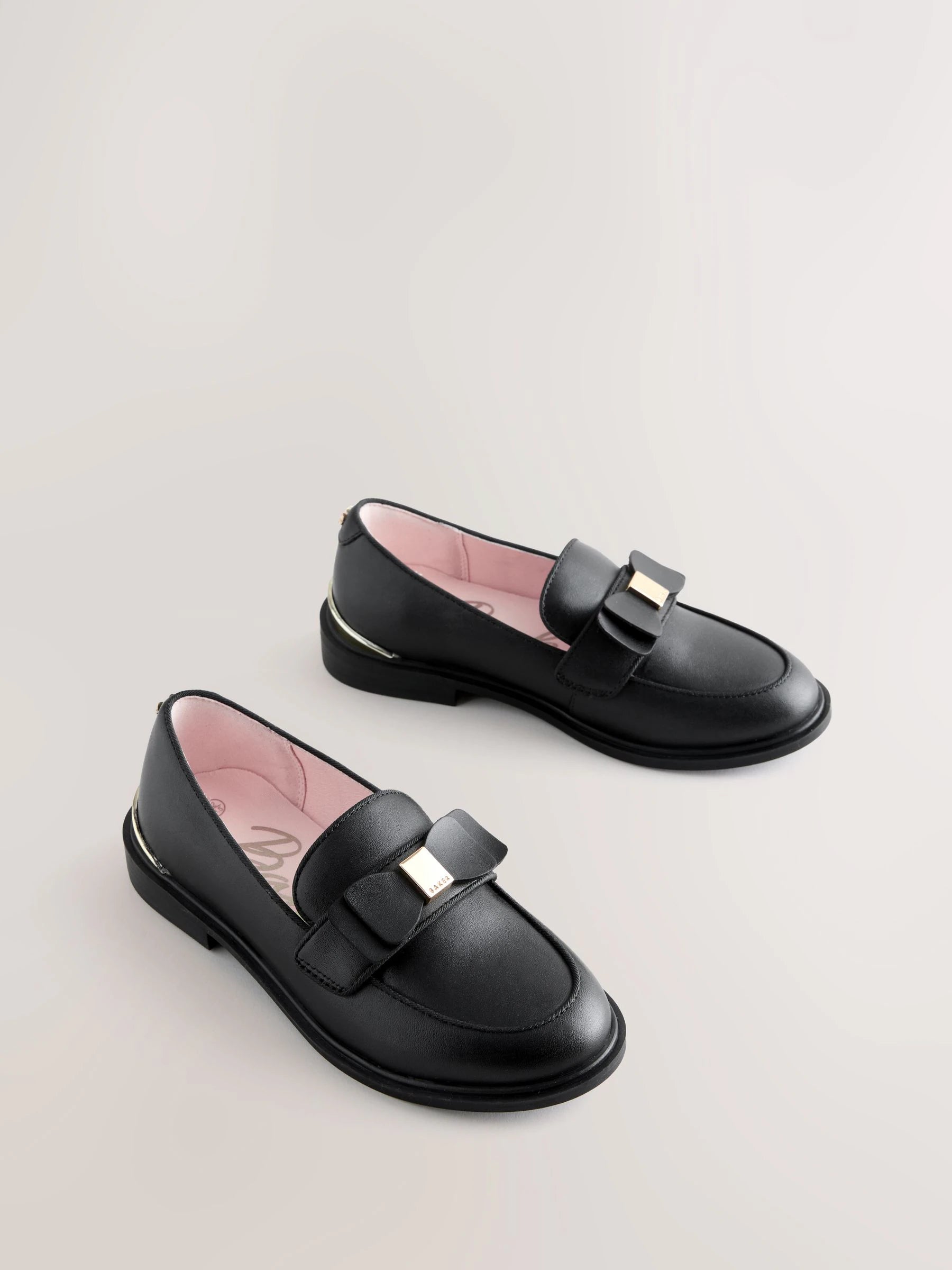 Baker by Ted Baker Back to School Slim Bow Black Loafers