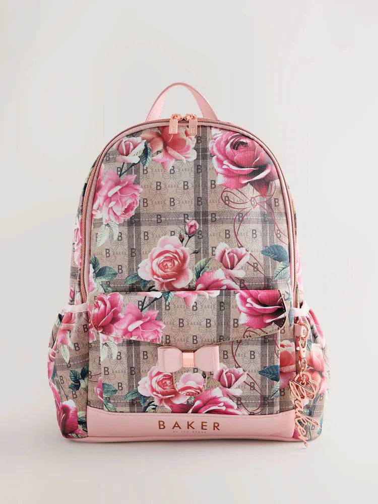 Baker by Ted Baker Back to School Floral Monogram Bow Backpack