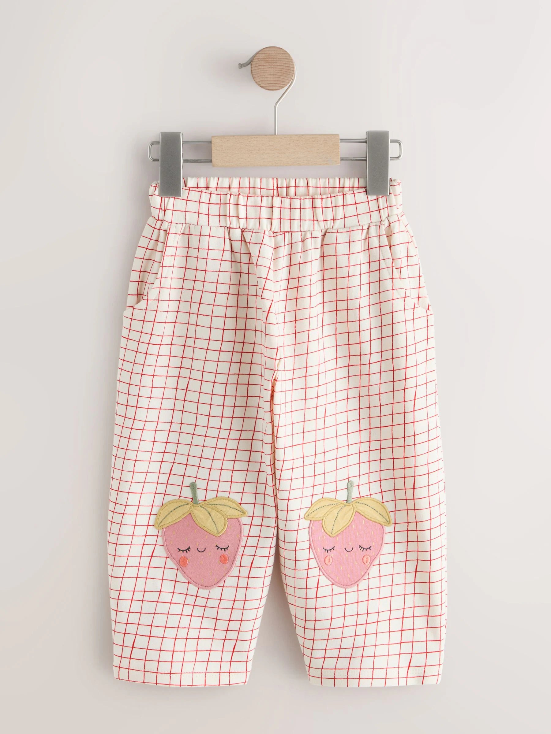 Pink Strawberry Embellished Barrel Trousers (3mths-7yrs)