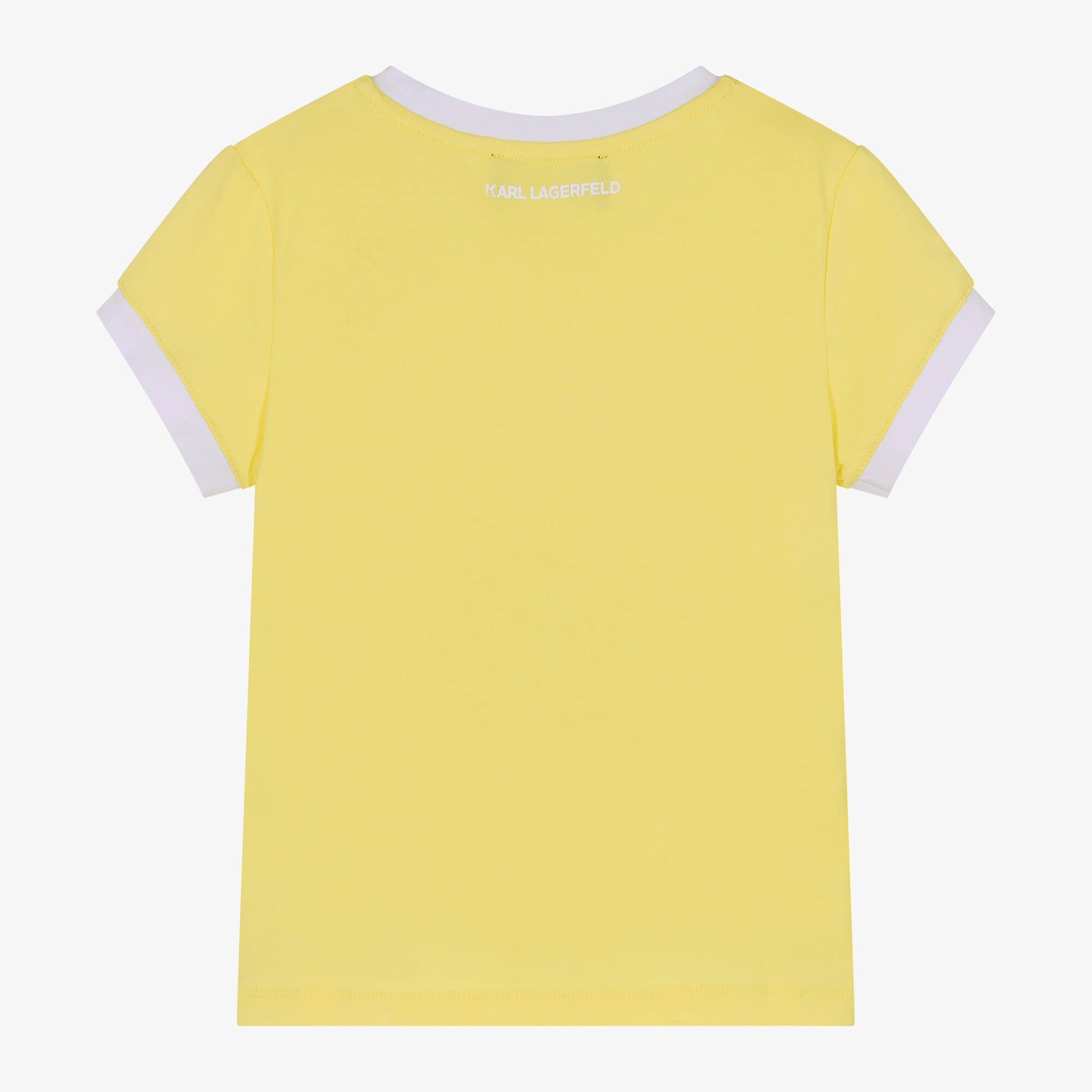 Girls Yellow Cotton Karl Ikonik T-Shirt