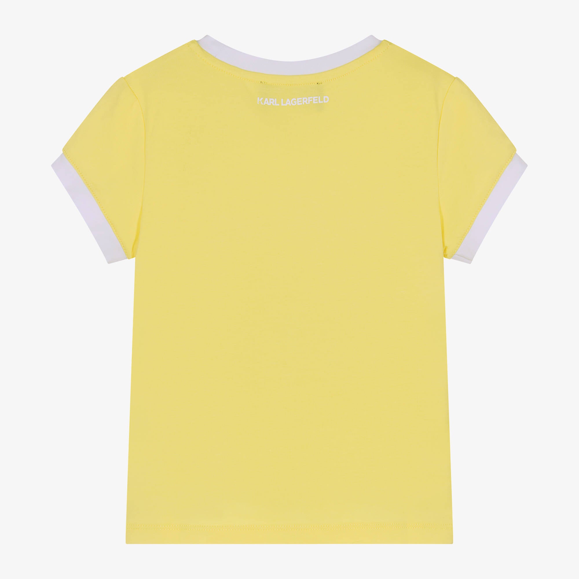 Girls Yellow Cotton Karl Ikonik T-Shirt