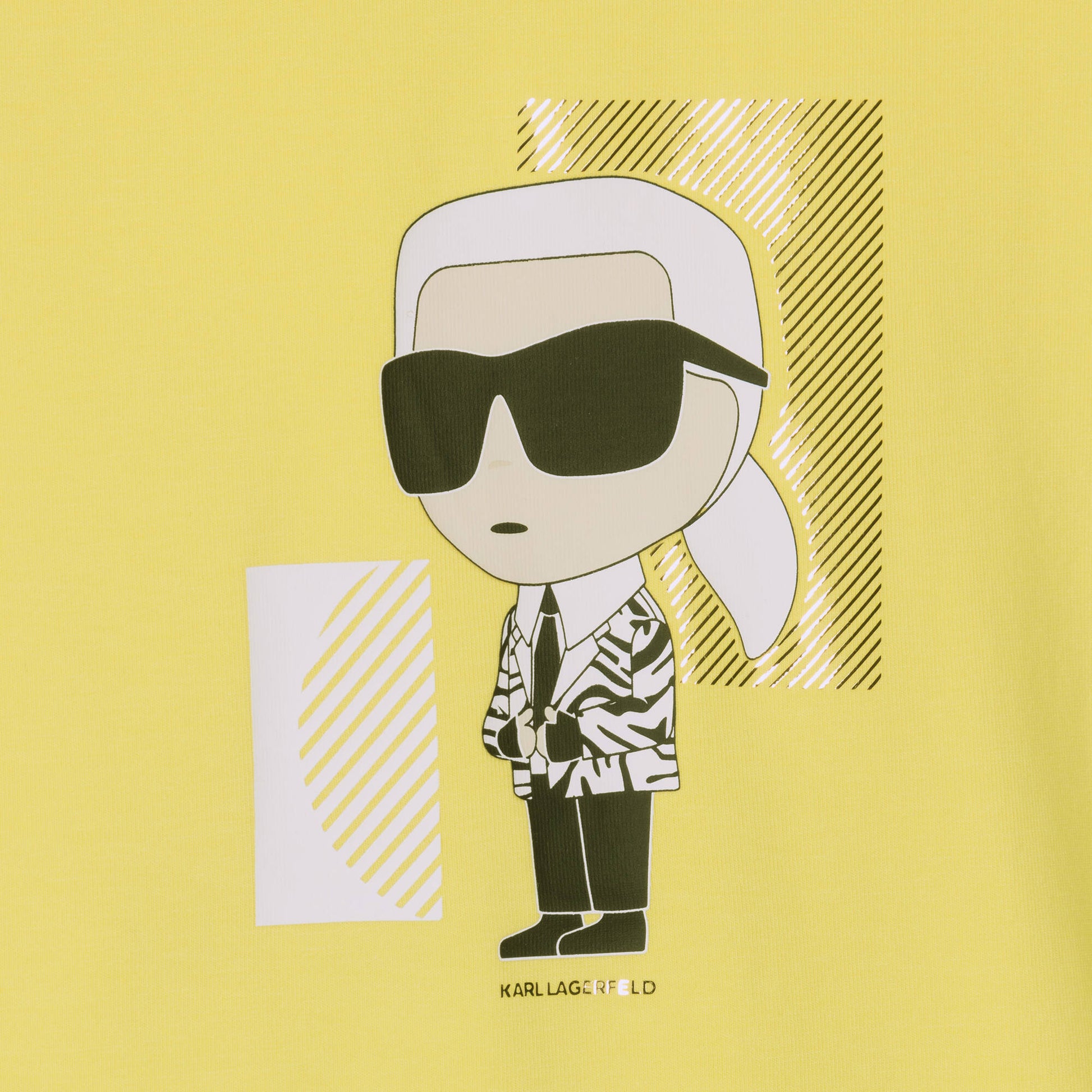 Girls Yellow Cotton Karl Ikonik T-Shirt