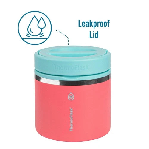 ThermoFlask 20oz Double Wall Insulated Food Jar 2-Pack Sugar Coral Maui Blue