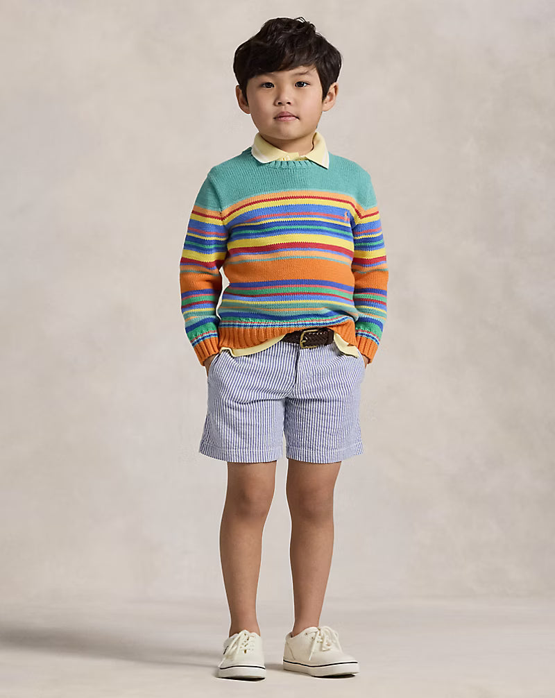 Boys Stretch Cotton Seersucker Short Ralph Lauren