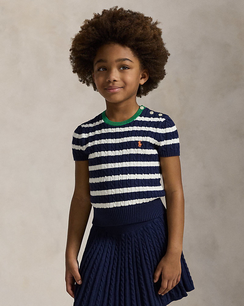 Striped Cotton Jumper and Skirt Set