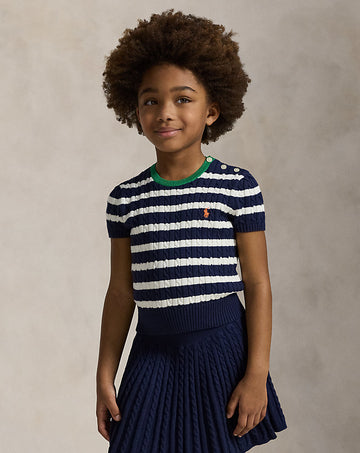 Striped Cotton Jumper and Skirt Set