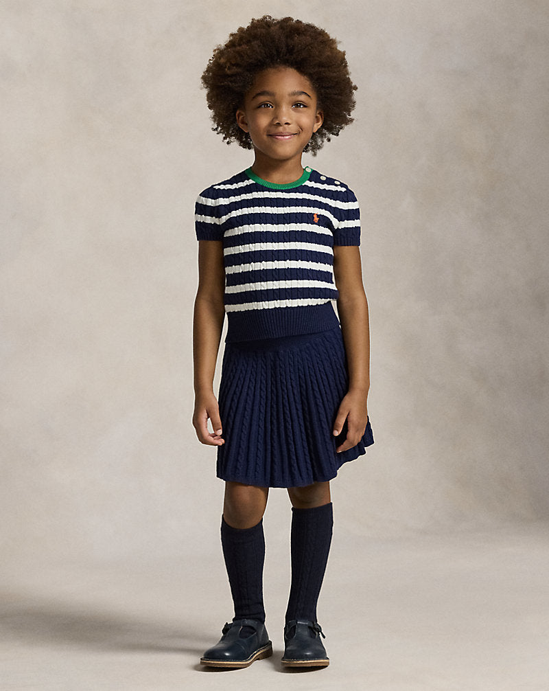 Striped Cotton Jumper and Skirt Set