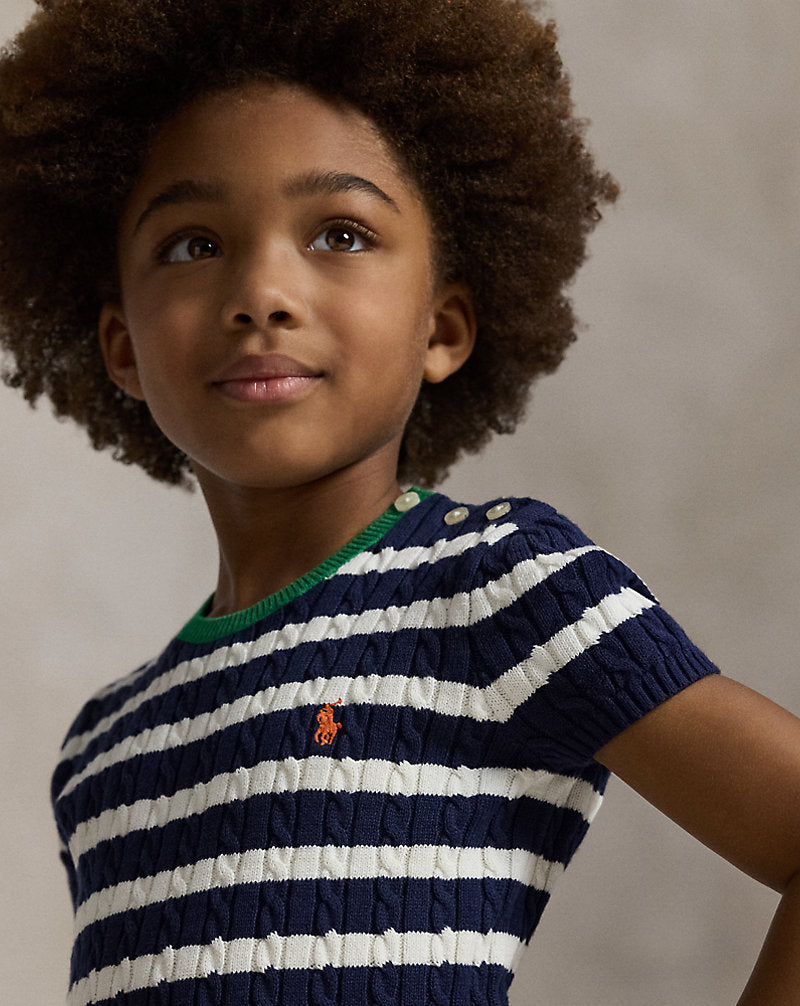 Striped Cotton Jumper and Skirt Set