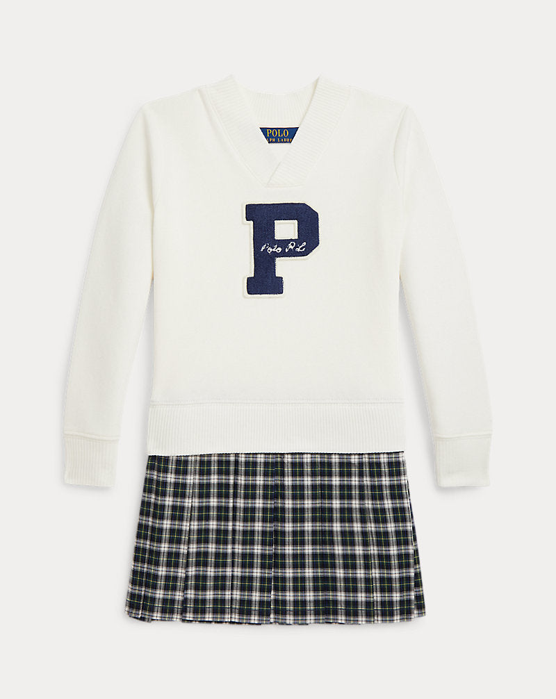 Letterman Fleece Sweatshirt Dress