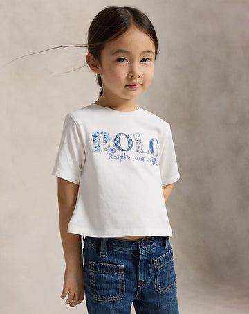 Girls Logo Cotton Jersey Boxy Tee Ralph Lauren