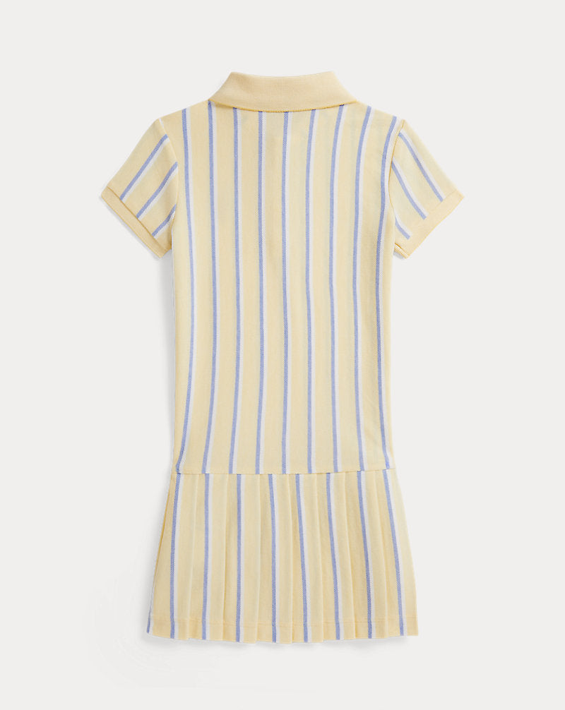 Striped Oxford Mesh Polo Dress