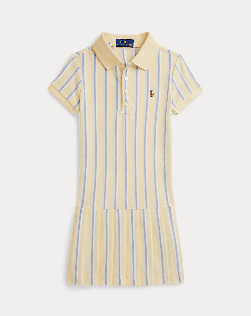 Striped Oxford Mesh Polo Dress