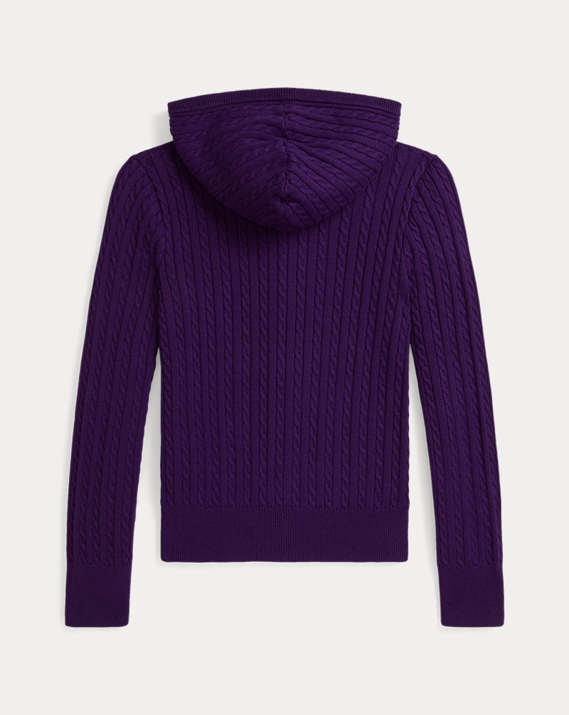 Mini-Cable Cotton Full-Zip Hoodie