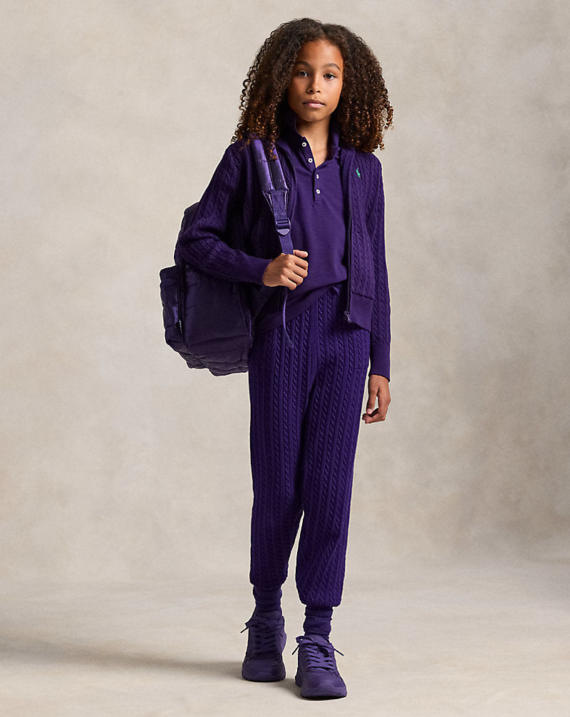 Mini-Cable Cotton Full-Zip Hoodie