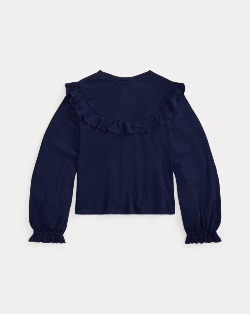 Ruffled Cotton-Modal Top