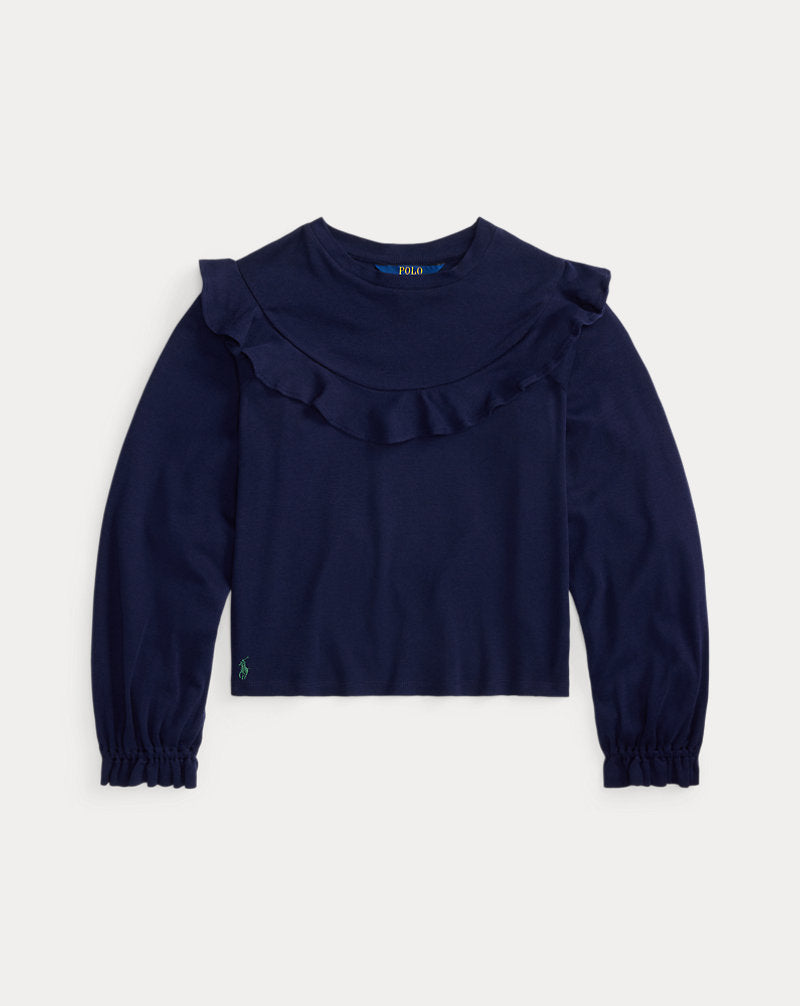 Ruffled Cotton-Modal Top