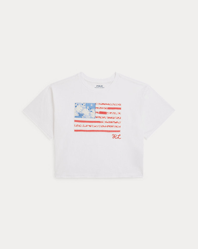 Floral Flag Cotton Jersey Boxy Tee