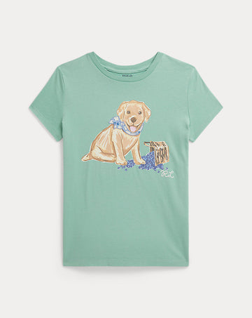 Dog-Print Cotton Jersey Tee