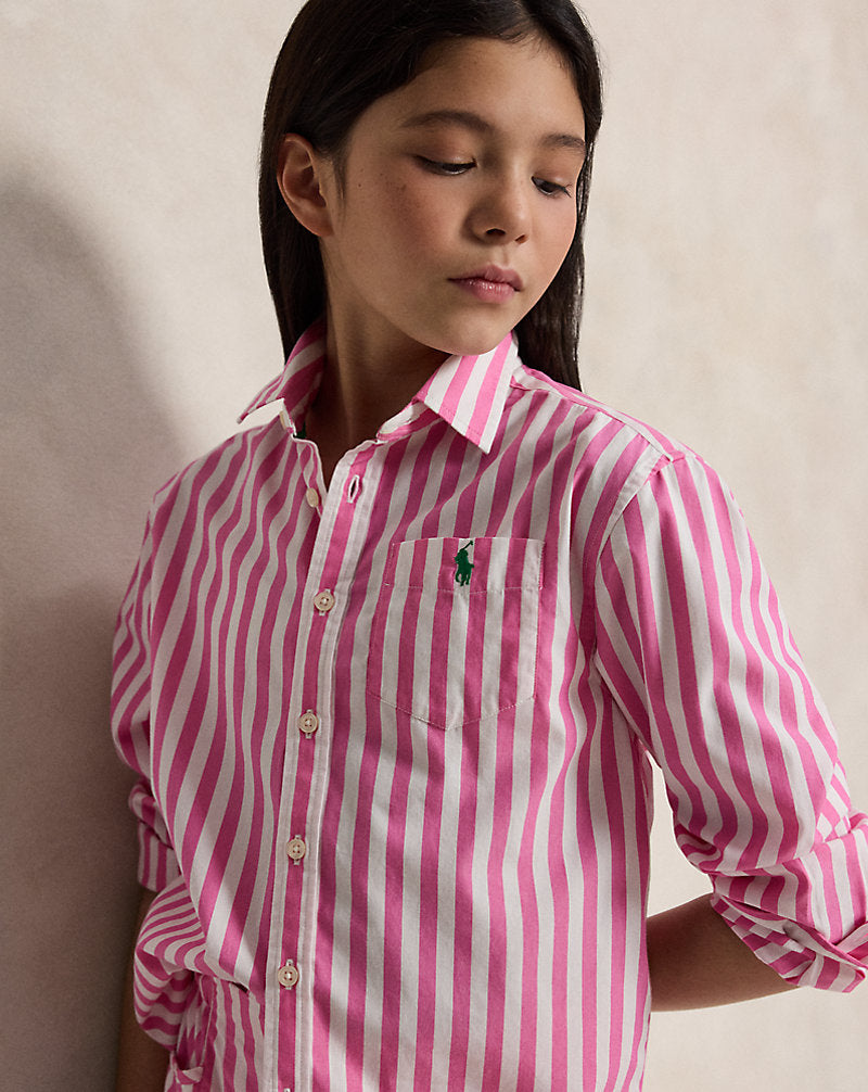 Striped Cotton Poplin Boxy Shirt