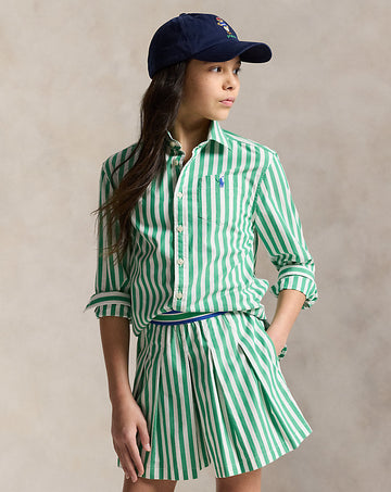 Striped Cotton Poplin Boxy Shirt