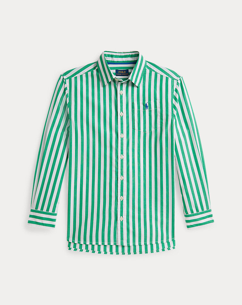 Striped Cotton Poplin Boxy Shirt