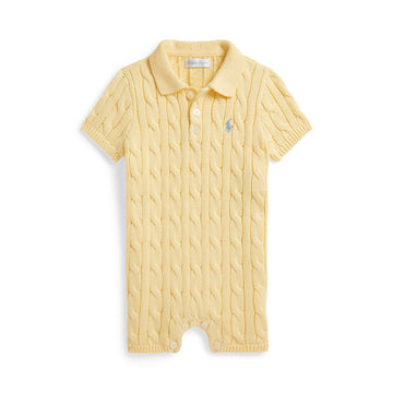 Cable-Knit Cotton Polo Shortall