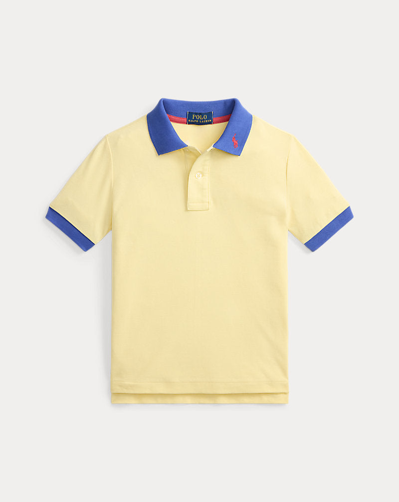 Stretch Cotton Mesh Polo Shirt