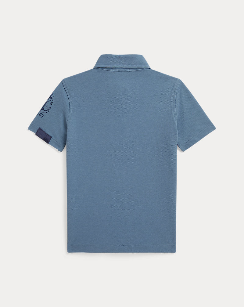 Patchwork Cotton Mesh Polo Shirt