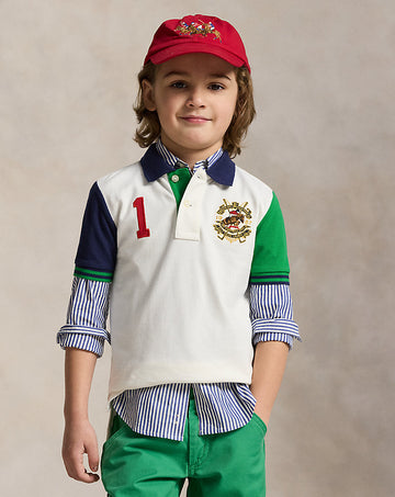 Color-Blocked Mesh Polo Shirt