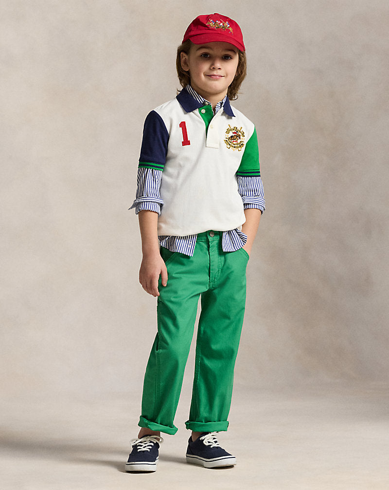 Color-Blocked Mesh Polo Shirt