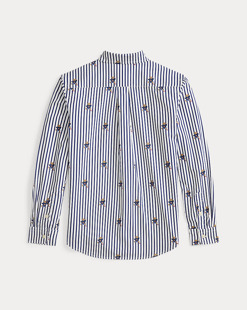 Polo Bear Striped Cotton Poplin Shirt