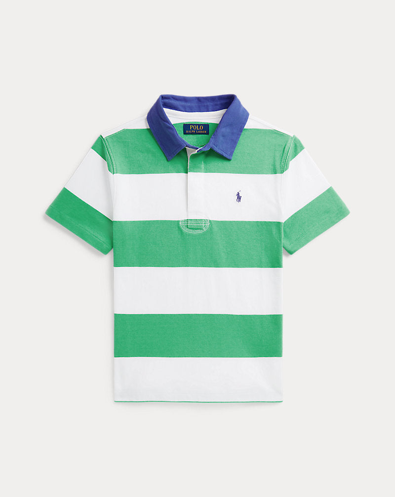 Striped Cotton Short-Sleeve Rugby Shirt