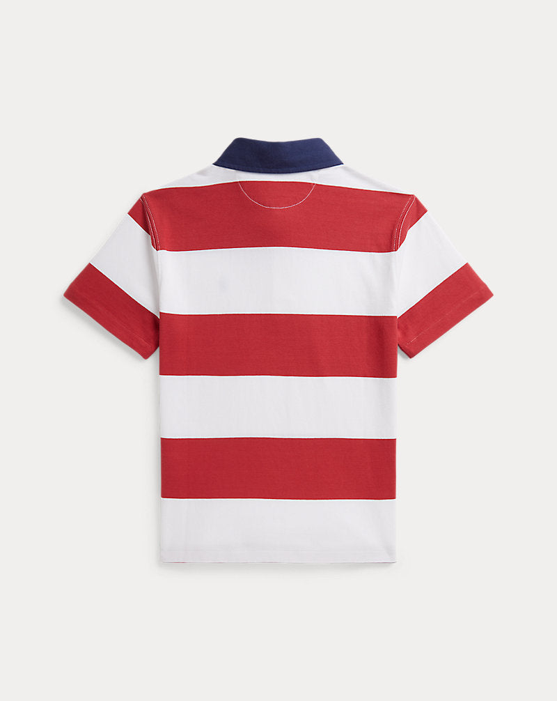 Striped Cotton Short-Sleeve Rugby Shirt