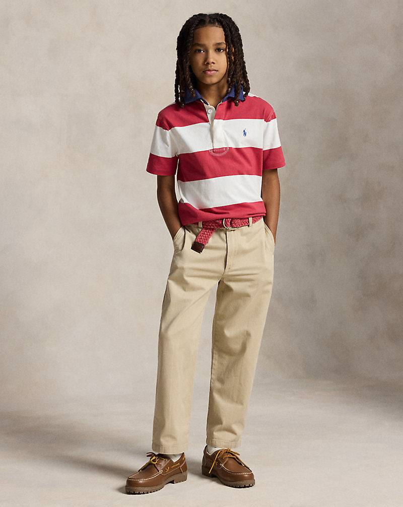 Striped Cotton Short-Sleeve Rugby Shirt
