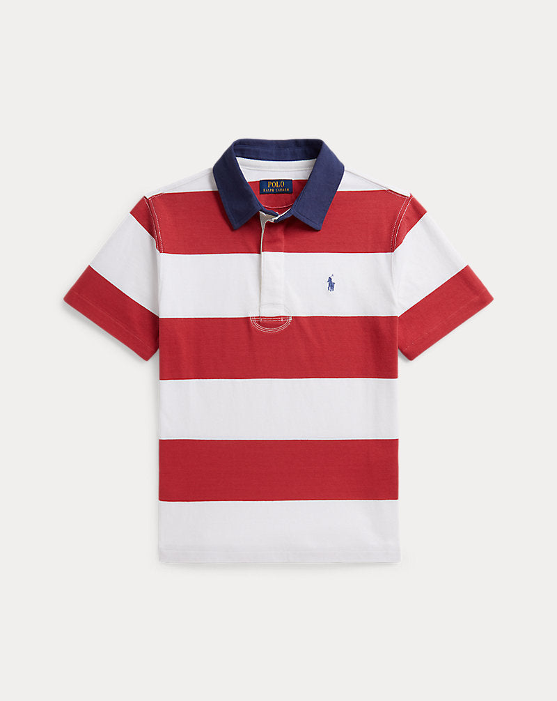 Striped Cotton Short-Sleeve Rugby Shirt