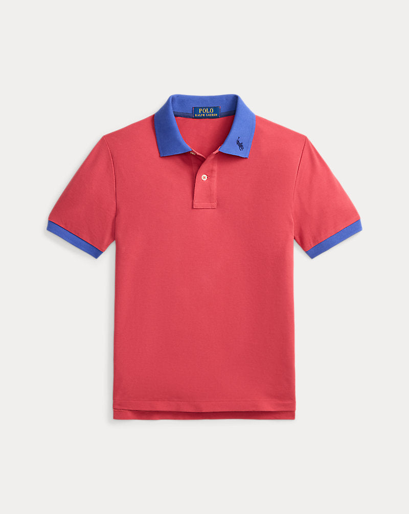 Stretch Cotton Mesh Polo Shirt