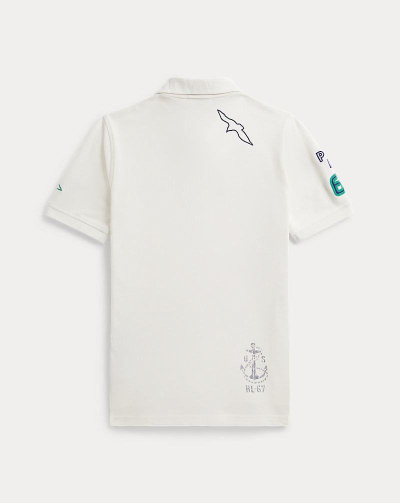 Cotton Mesh Graphic Polo Shirt