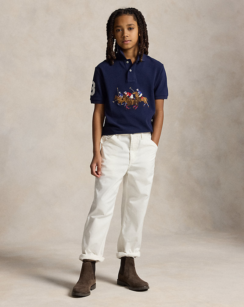 Triple-Pony Cotton Polo Shirt