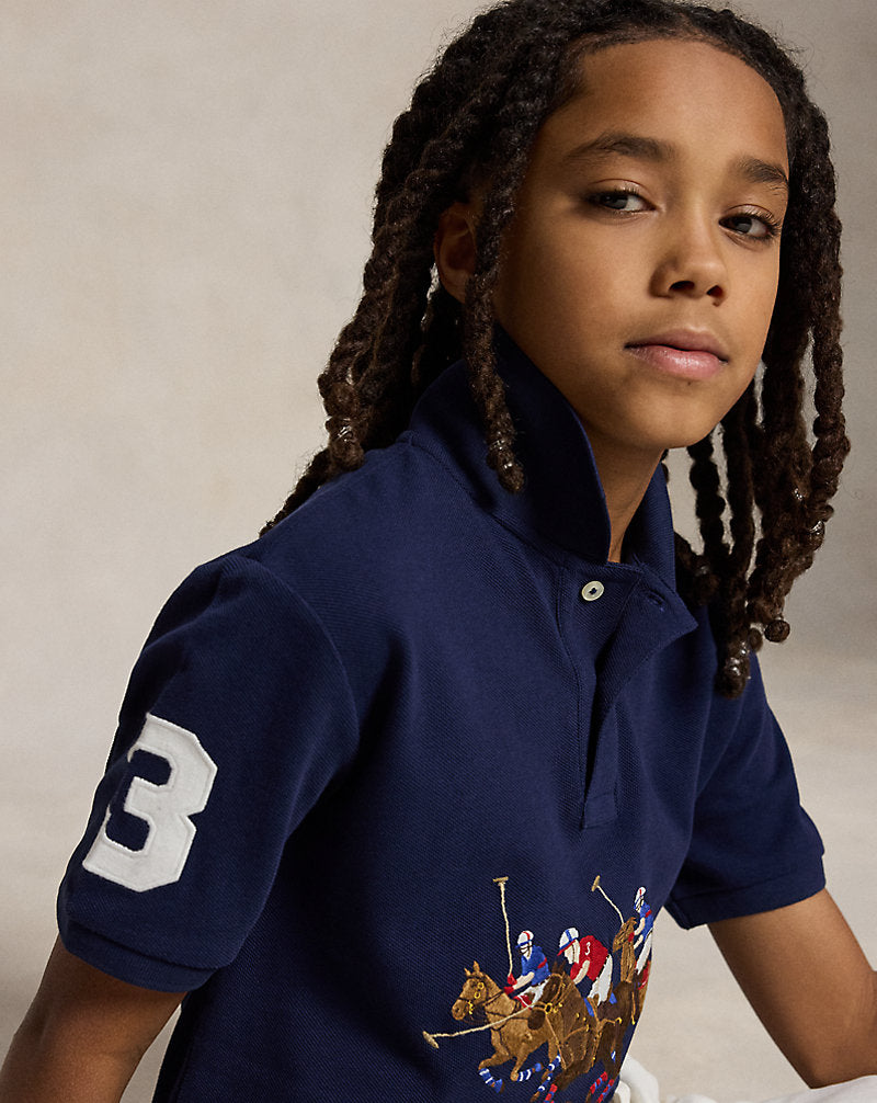 Triple-Pony Cotton Polo Shirt