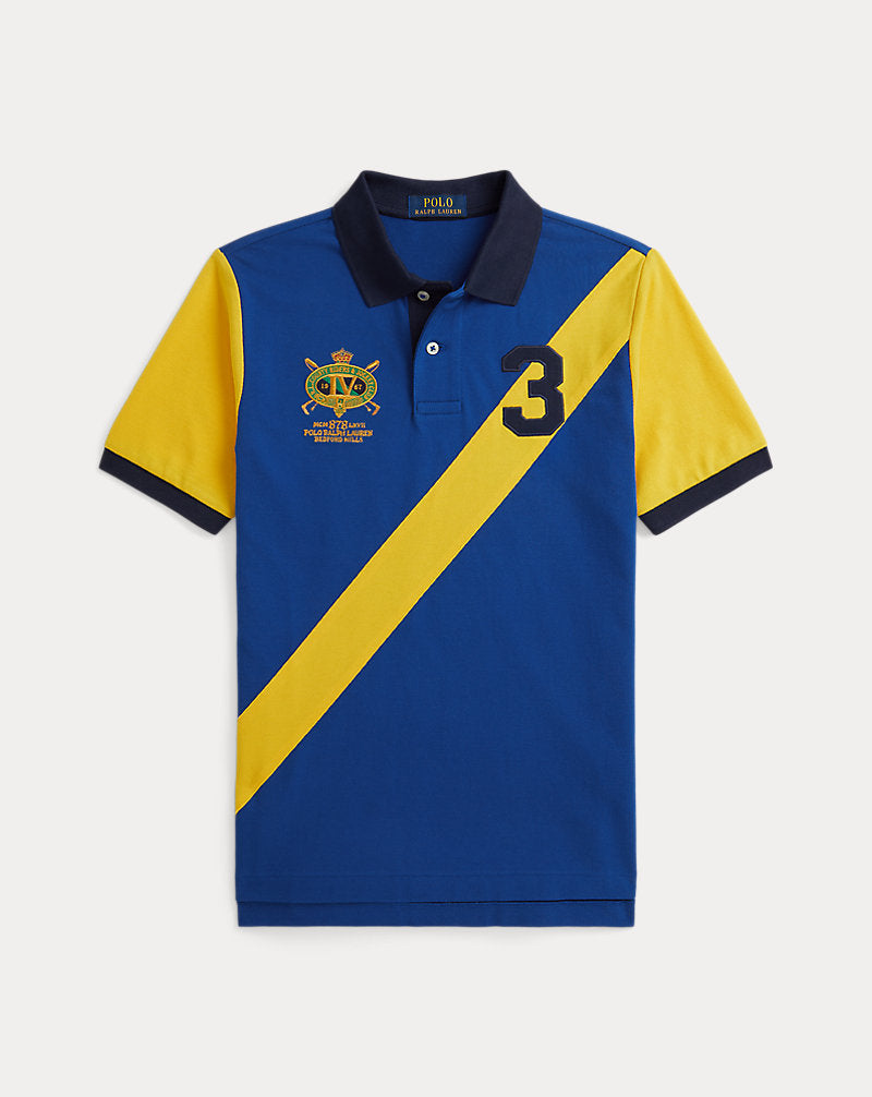 Color-Blocked Mesh Polo Shirt