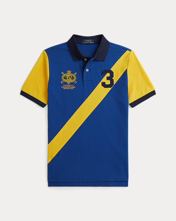 Color-Blocked Mesh Polo Shirt