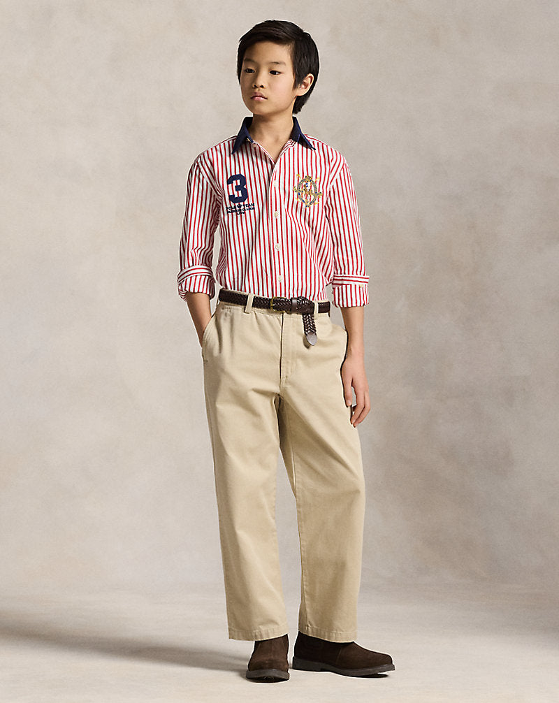 Pony Crest Striped Poplin Shirt
